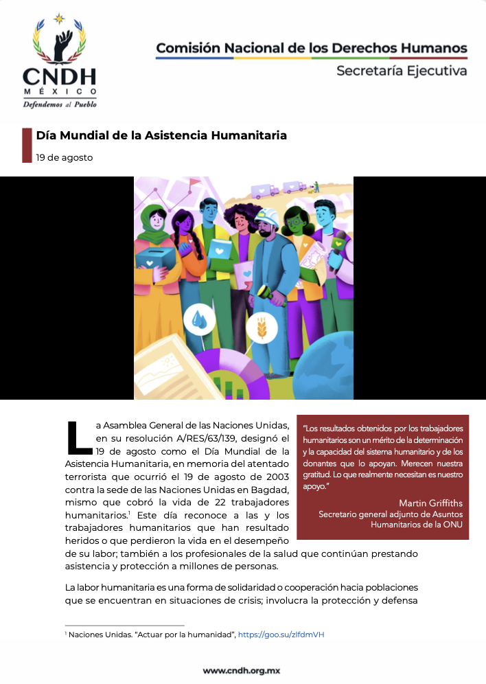 Día Mundial de la Asistencia Humanitaria