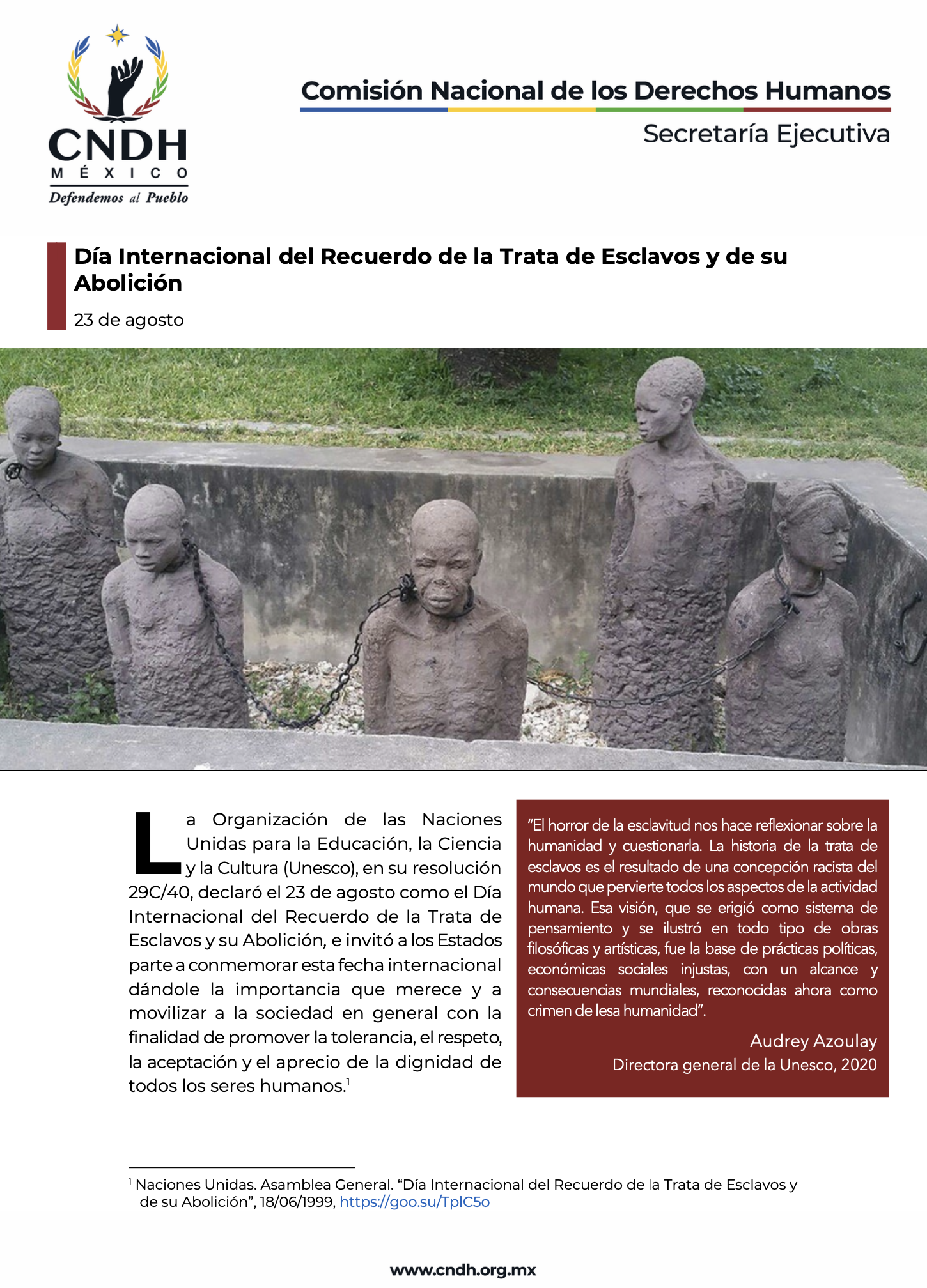 Día Internacional del Recuerdo de la Trata de Esclavos y de su Abolición