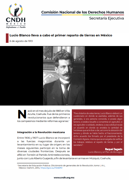 Lucio Blanco lleva a cabo el primer reparto de tierras en México