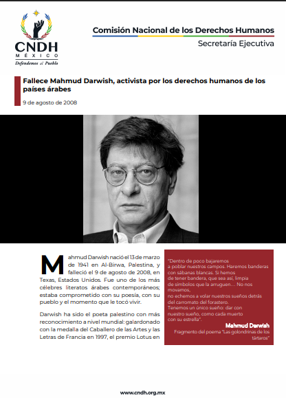 Fallece Mahmud Darwish, activista por los derechos humanos de los  países árabes