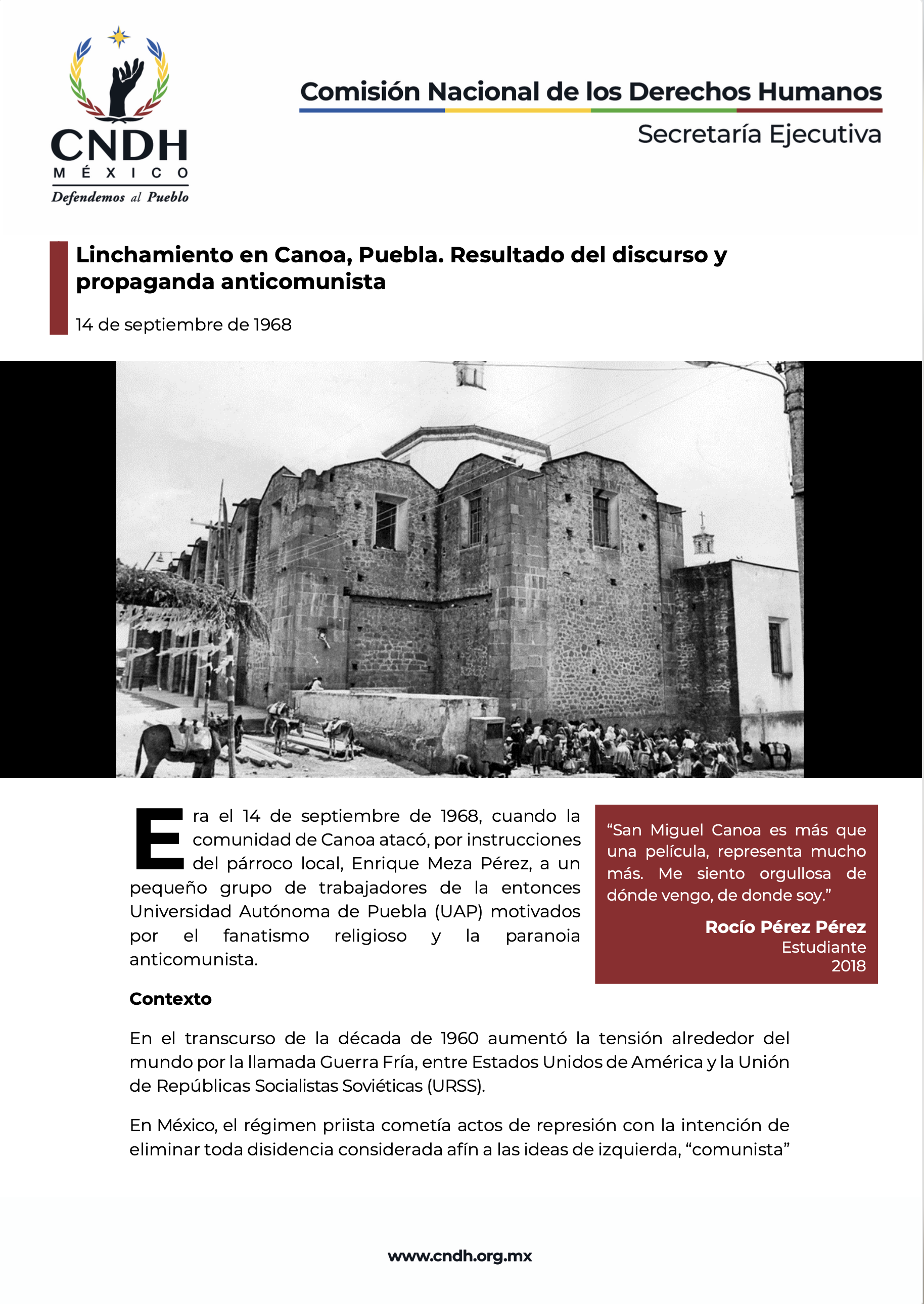 Linchamiento en Canoa, Puebla. Resultado del discurso y propaganda anticomunista