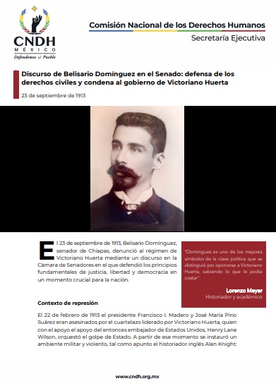 Discurso de Belisario Domínguez en el Senado: defensa de los derechos civiles y condena al gobierno de Victoriano Huerta