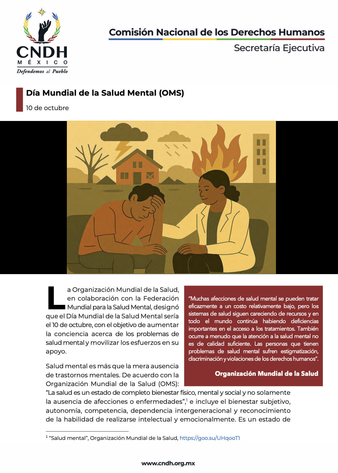 Día Mundial de la Salud Mental (OMS)