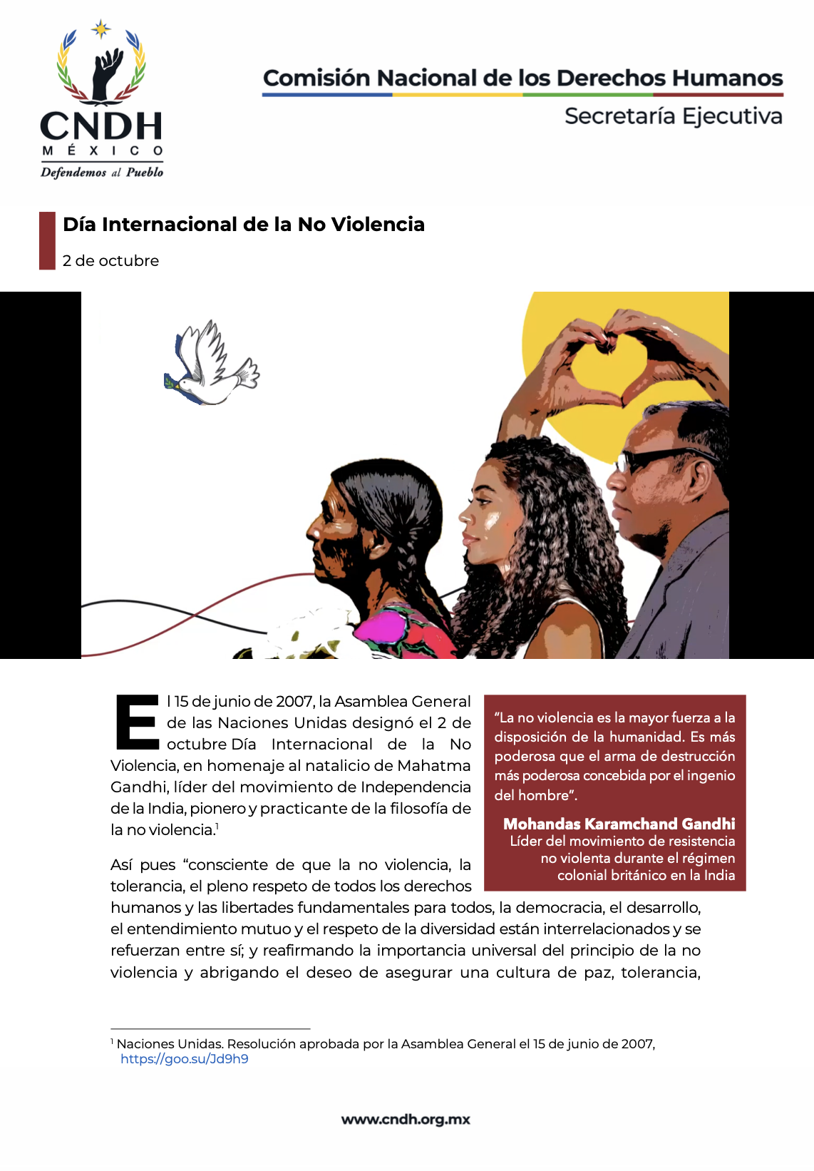 Día Internacional de la No Violencia