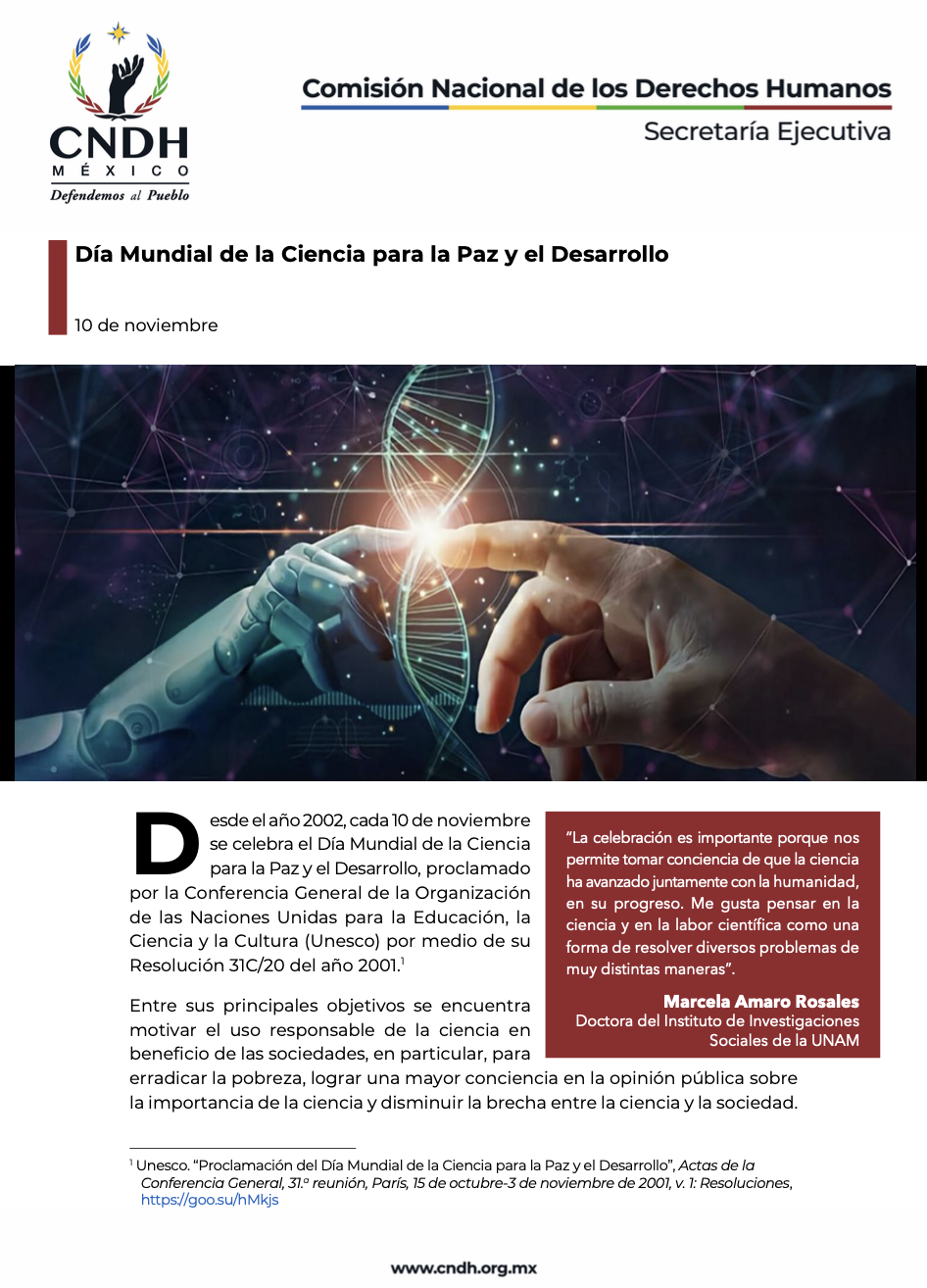 Día Mundial de la Ciencia para la Paz y el Desarrollo