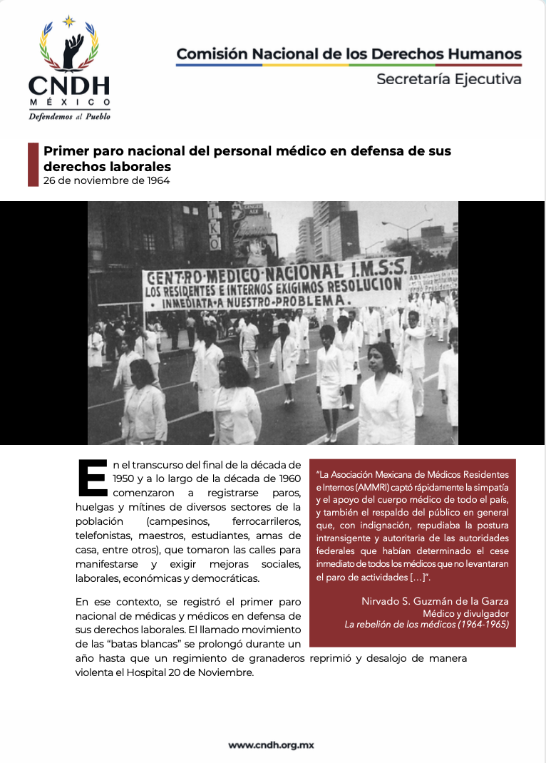 Primer paro nacional del personal médico en defensa de sus derechos laborales