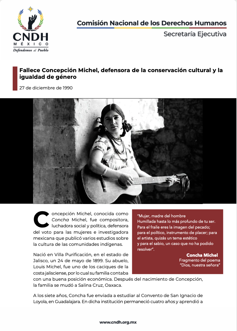 Fallece Concepción Michel, defensora de la conservación cultural y la igualdad de género