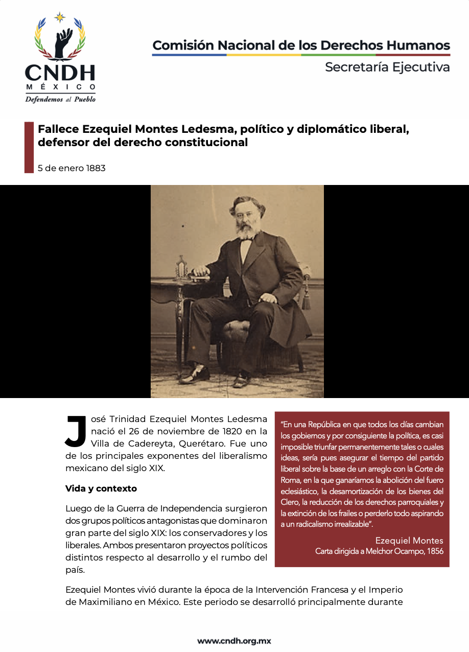 Fallece Ezequiel Montes Ledesma, político y diplomático liberal, defensor del derecho constitucional