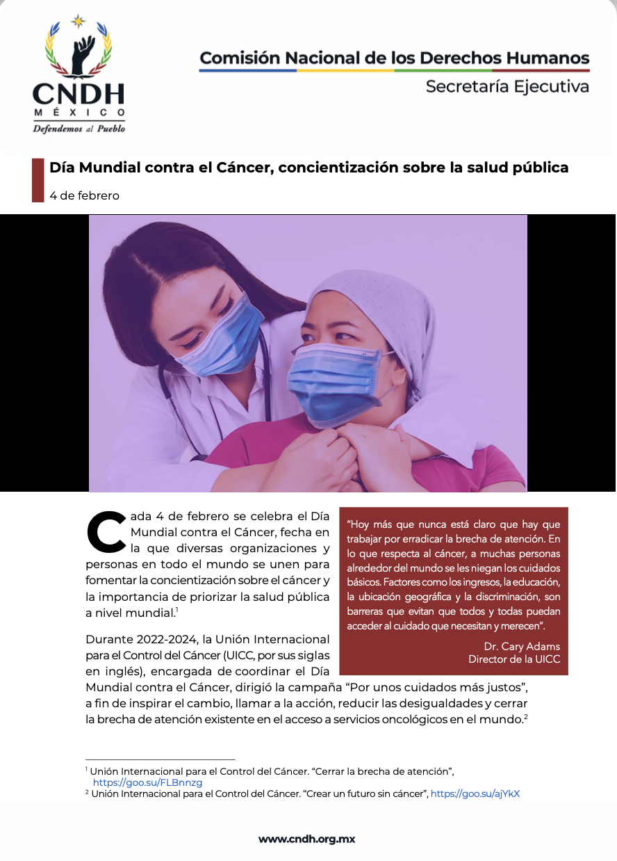 D&iacute;a Mundial contra el C&aacute;ncer, concientizaci&oacute;n sobre la salud p&uacute;blica