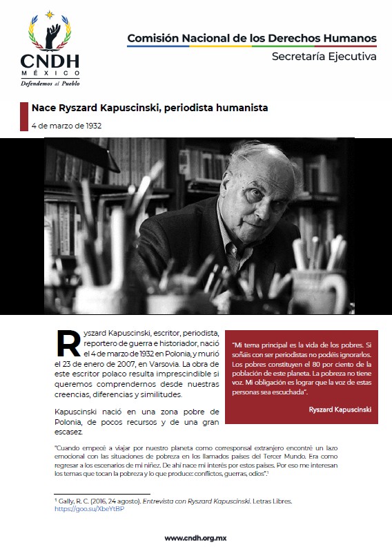 Nace Ryszard Kapuscinski, periodista humanista