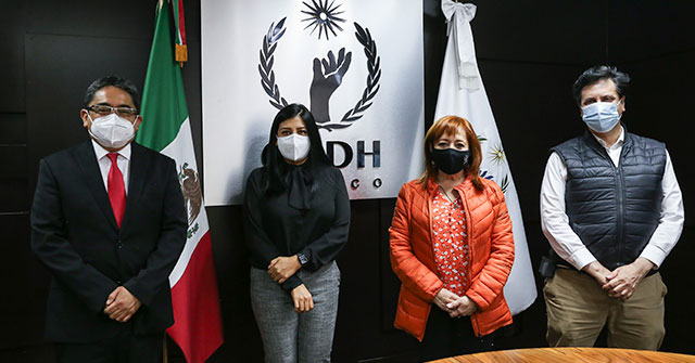 Reunión de trabajo de la presidenta de la CNDH, Rosario Piedra Ibarra con Jodas Rodas, presidente de la Federación Iberoaméricana  del Ombudsman (FIO)