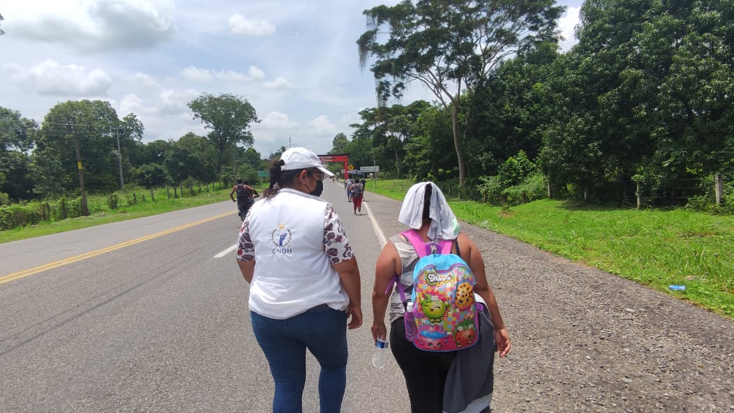 CNDH otorga acompañamiento permanente a personas migrantes en la Frontera Sur del País