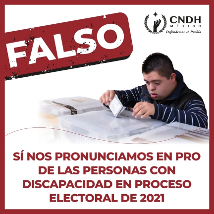 Sí nos pronunciamos en pro de las personas con discapacidad en proceso electoral de 2021