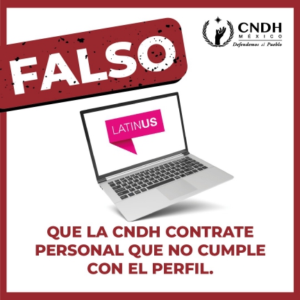 Falso que la CNDH contrate personal que no cumple con el perfil