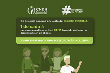 De acuerdo con una encuesta del @INEGI_INFORMA, 1 de cada 4 personas con discapacidad #PcD han sido víctimas de discriminación en el país.