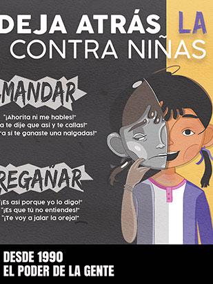 Cartel: Deja Atrás la Violencia contra niñas y niños!