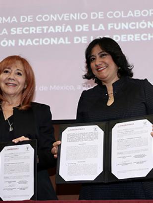 CNDH y SFP articulan esfuerzos para la capacitación, profesionalización, coordinación e intercambio de información en materia de derechos humanos para las personas servidoras públicas