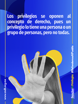 Los privilegios se oponen al concepto de derecho, pues un privilegio lo tiene una persona o un grupo de personas, pero no todas.