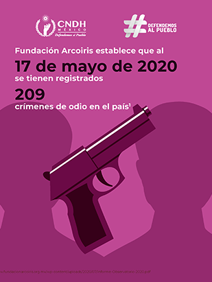 Fundación Arcoiris establece que al 17 de mayo de 2020 se tienen registrados 209 crímenes de odio en el país