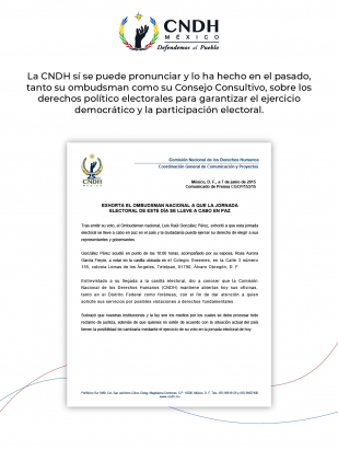 La CNDH sí se puede pronunciar y lo ha hecho en el pasado tanto su ombudsman como su Consejo Consultivo