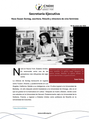 Nace Susan Sontag, escritora, filósofa y directora de cine feminista