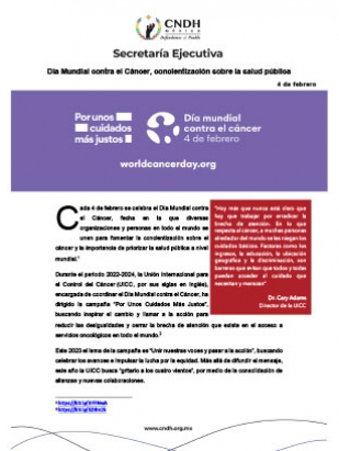 Día Mundial contra el Cáncer, concientización sobre la salud pública