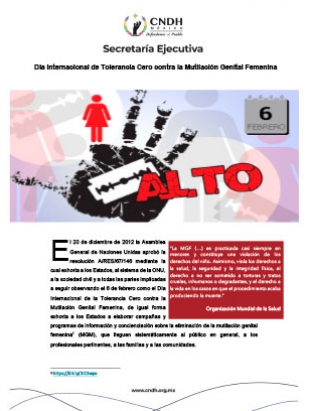 Día Internacional de Tolerancia Cero contra la Mutilación Genital Femenina