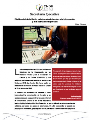 Día Mundial de la Radio, celebrando el derecho a la información y a la libertad de expresión