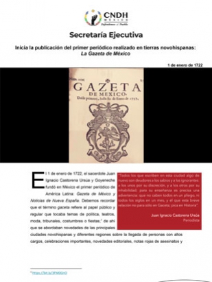 Inicia la publicación del primer periódico realizado en tierras novohispanas