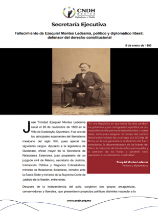 Fallecimiento de Ezequiel Montes Ledesma, político y diplomático liberal,  defensor del derecho constitucional