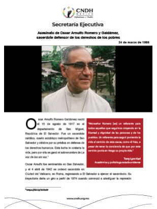 Asesinato de Oscar Arnulfo Romero y Galdámez, sacerdote defensor de los derechos de los pobres