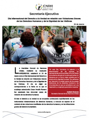 Día Internacional del Derecho a la Verdad en relación con Violaciones Graves de los Derechos Humanos y de la Dignidad de las Víctimas