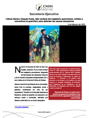 Fallece Genaro Vázquez Rojas, líder sindical del magisterio guerrerense, orillado a convertirse en guerrillero para defender las causas campesinas