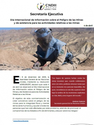 Día Internacional de Información sobre el Peligro de las Minas y de asistencia para las actividades relativas a las minas