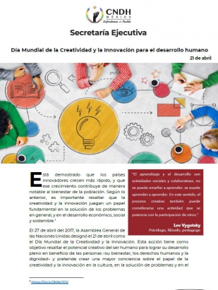 Día Mundial de la Creatividad y la Innovación para el desarrollo humano