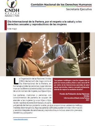 Día Internacional de la Partera, por el respeto a la salud y a los derechos sexuales y reproductivos de las mujeres