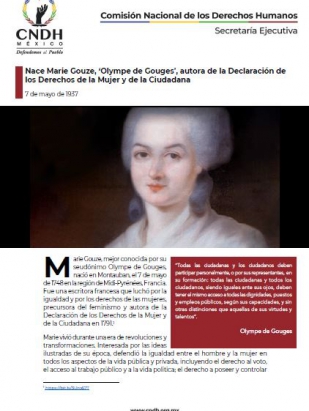 Nace Marie Gouze, ‘Olympe de Gouges’, autora de la Declaración de los Derechos de la Mujer y de la Ciudadana