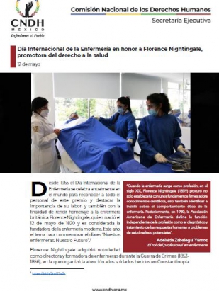 Día Internacional de la Enfermería en honor a Florence Nightingale, promotora del derecho a la salud