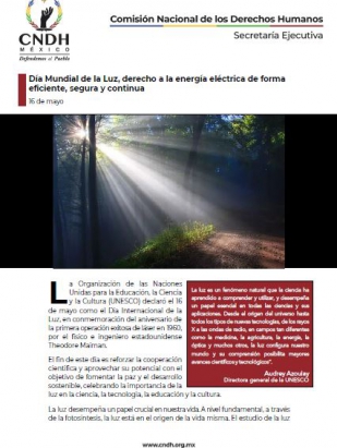 Día Mundial de la Luz, derecho a la energía eléctrica de forma eficiente, segura y continua