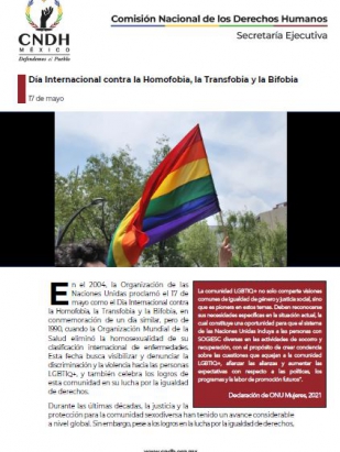 Día Internacional contra la Homofobia, la Transfobia y la Bifobia