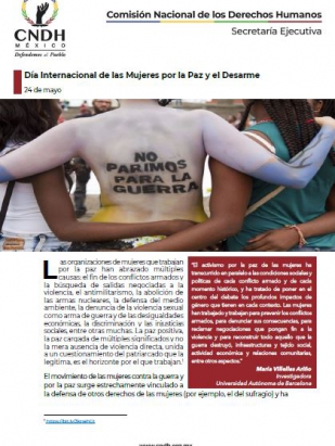 Día Internacional de las Mujeres por la Paz y el Desarme