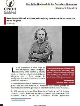 Nace Louise Michel, activista, educadora y defensora de los derechos de las mujeres