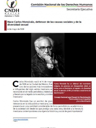 Nace Carlos Monsiváis, defensor de las causas sociales y de la diversidad sexual