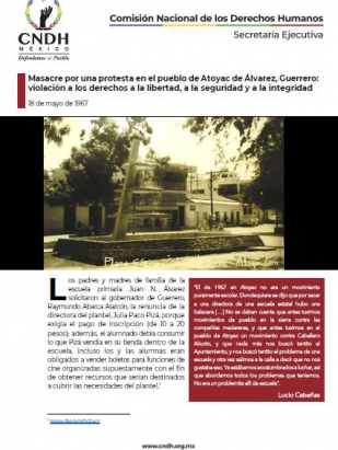 Masacre por una protesta en el pueblo de Atoyac de Álvarez, Guerrero: violación a los derechos a la libertad, a la seguridad y a la integridad