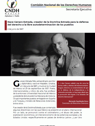 Nace Genaro Estrada, creador de la Doctrina Estrada para la defensa del derecho a la libre autodeterminación de los pueblos
