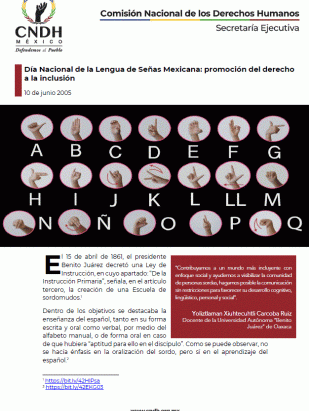 Día Nacional de la Lengua de Señas Mexicana: promoción del derecho a la inclusión