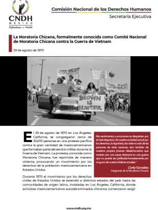 La Moratoria Chicana, formalmente conocida como Comité Nacional de Moratoria Chicana contra la Guerra de Vietnam