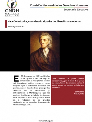 29 de agosto. Nace John Locke, considerado el padre del liberalismo moderno