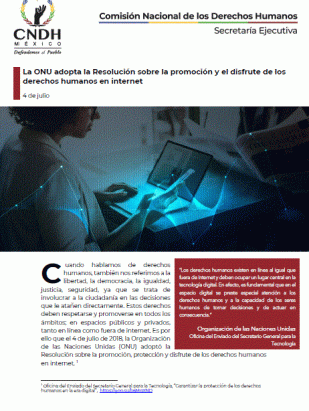 La ONU adopta la Resolución sobre la promoción y el disfrute de los derechos humanos en internet