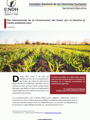 Día Internacional de la Conservación del Suelo, por el derecho al medio ambiente sano